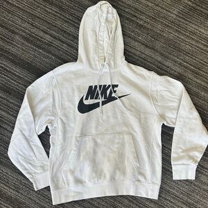 Nike Classic White Hoodie with Black Swoosh